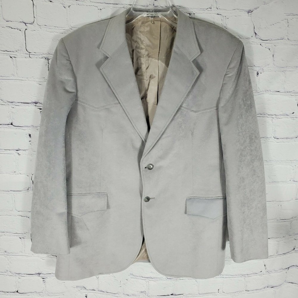 Levi's Western Wear Men's Size 42 R Grey Suede Blazer Vintage
